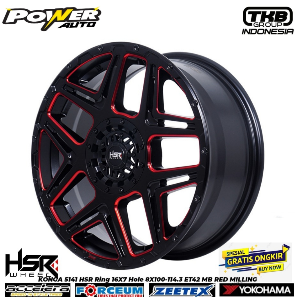 velg konga 5141 hsr ring 16 velg baru murah baut 8 city grand livina sigra