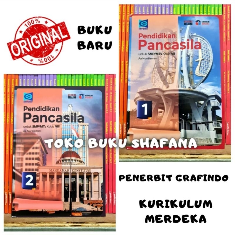 Buku Pendidikan Pancasila SMP Kelas 7 8 / 1 2 Grafindo Kurikulum Merdeka Original