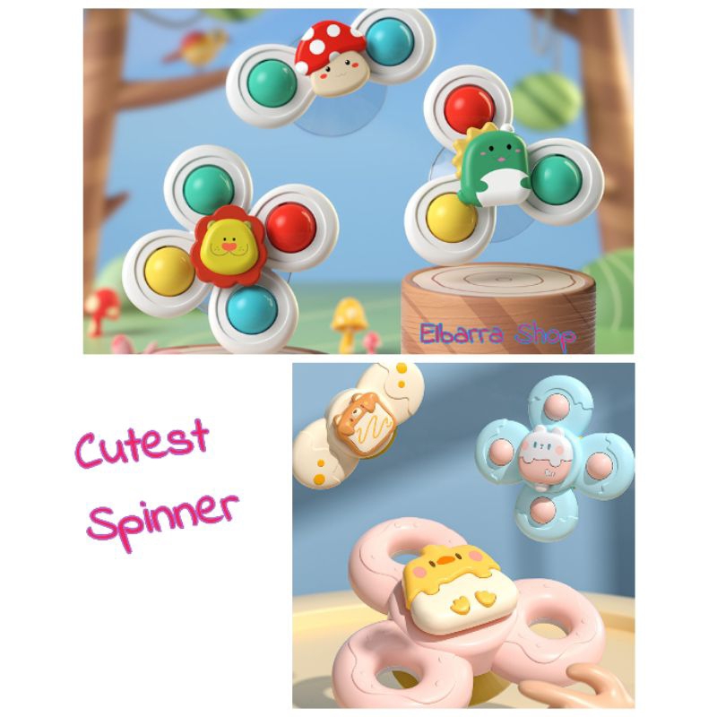Mainan Sensori Motorik Anak Spinning Sensory Fine Motor Skill Suction Cup Spinner Toy Baby Tummy Time Gasing Spinner Gyro Rattle Kado Bayi Simple Dimple Spinner Pop It Sensory Fidget Bath MPASI Toy Teether Gigitan Mainan Mandi Toodler Dekorasi Kamar Anak