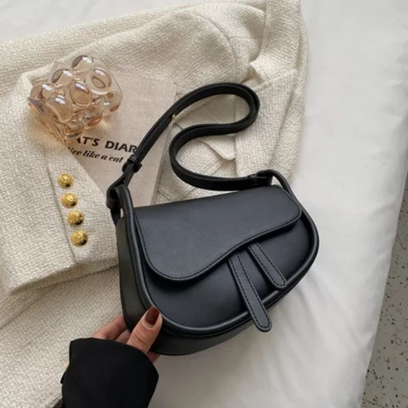 CHLOE Tas Selempang dan Bahu Wanita Bahan Kulit Sintetis Premium Kualitas Import - Madona Lerin Saddle Bag