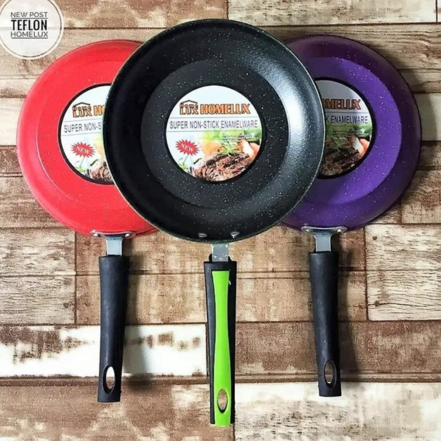 TEPLON 22CM 24CM / FRYPAN WAJAN PENGGORENGAN ANTI LENGKET / TEFLON WARNA HOMELUX