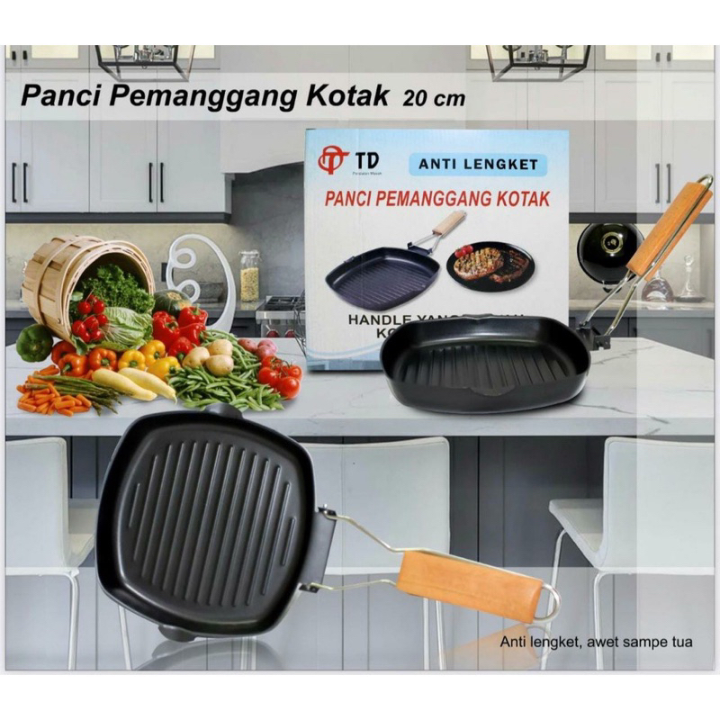 SQUARE GRILL PAN ALAT PANGGANG BBQ FREE PACKING BUBBLE FBL