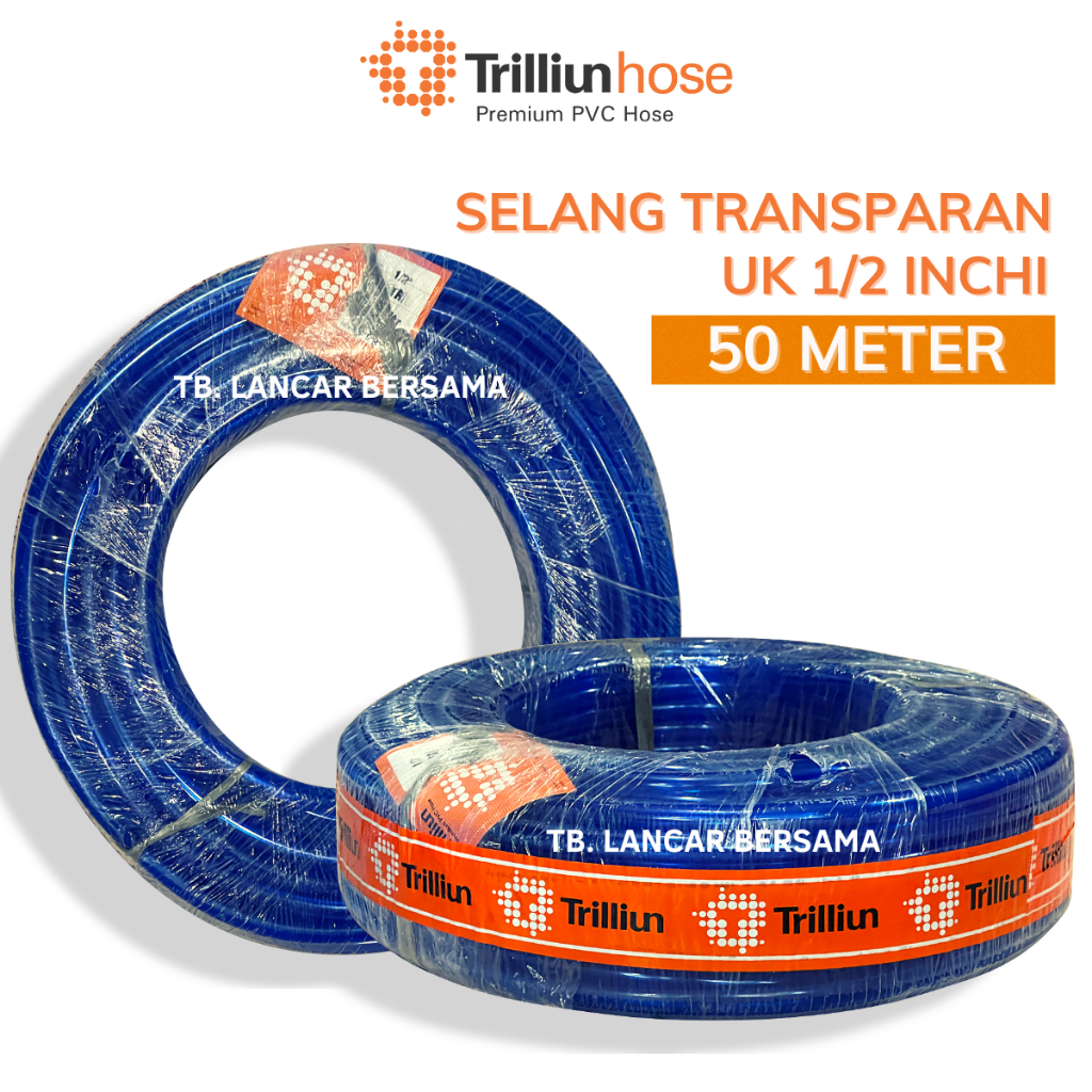 SELANG AIR TRANSPARAN 1/2 INCH PER ROLL - 50 METER