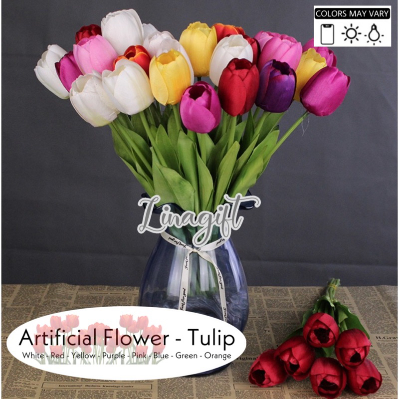 ARTIFICIAL FLOWER - TULIP - BUNGA PLASTIK HIASAN KADO / DEKORASI RUMAH / HIASAN BUKET BUNGA FLORIST