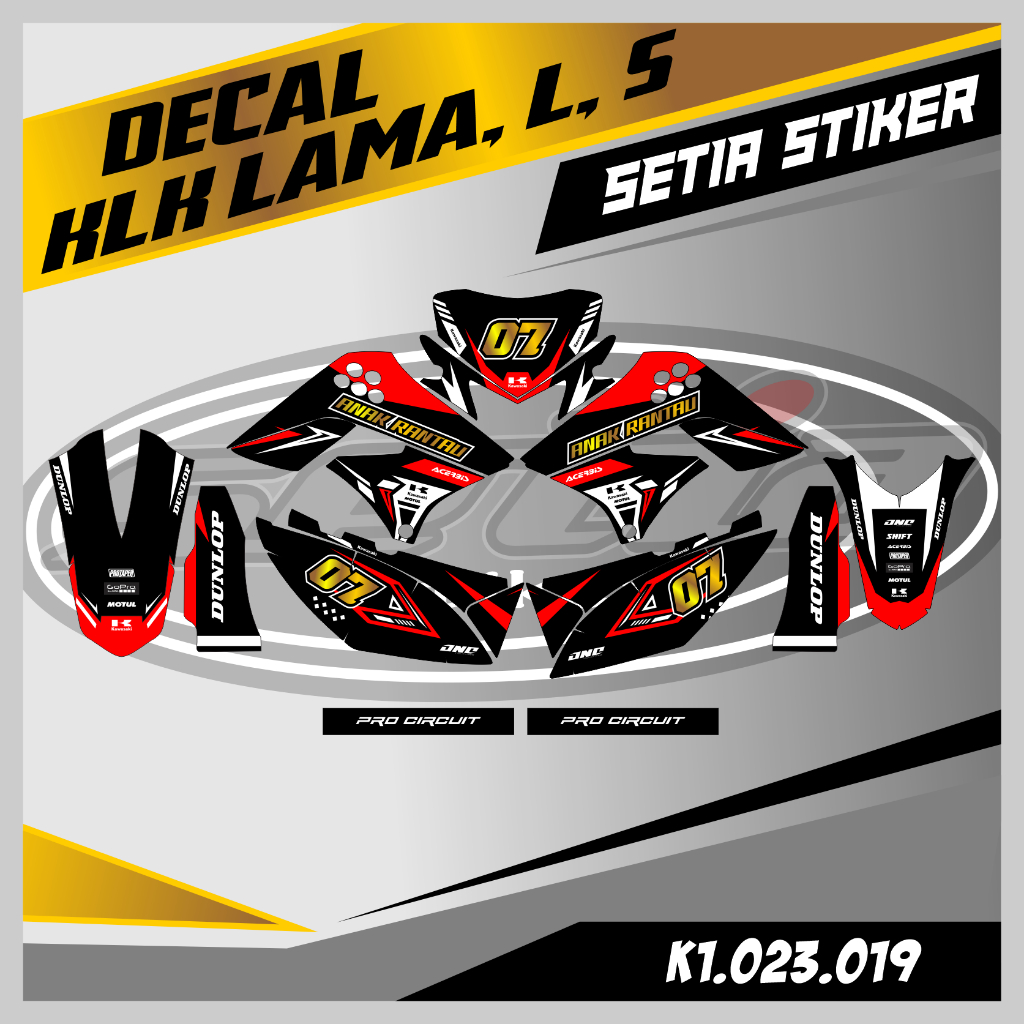 DECAL KLX LAMA, L, S, DTRACKER LAMA, DESAIN BEBAS CUSTOM BARU (K1.023.019)