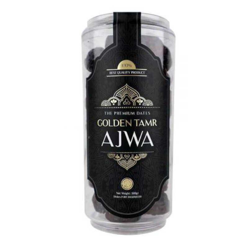 

KURMA AL-QURA DATES GOLDEN TAMR AJWA PREMIUM QUALITY 500 GRAM ORIGINAL