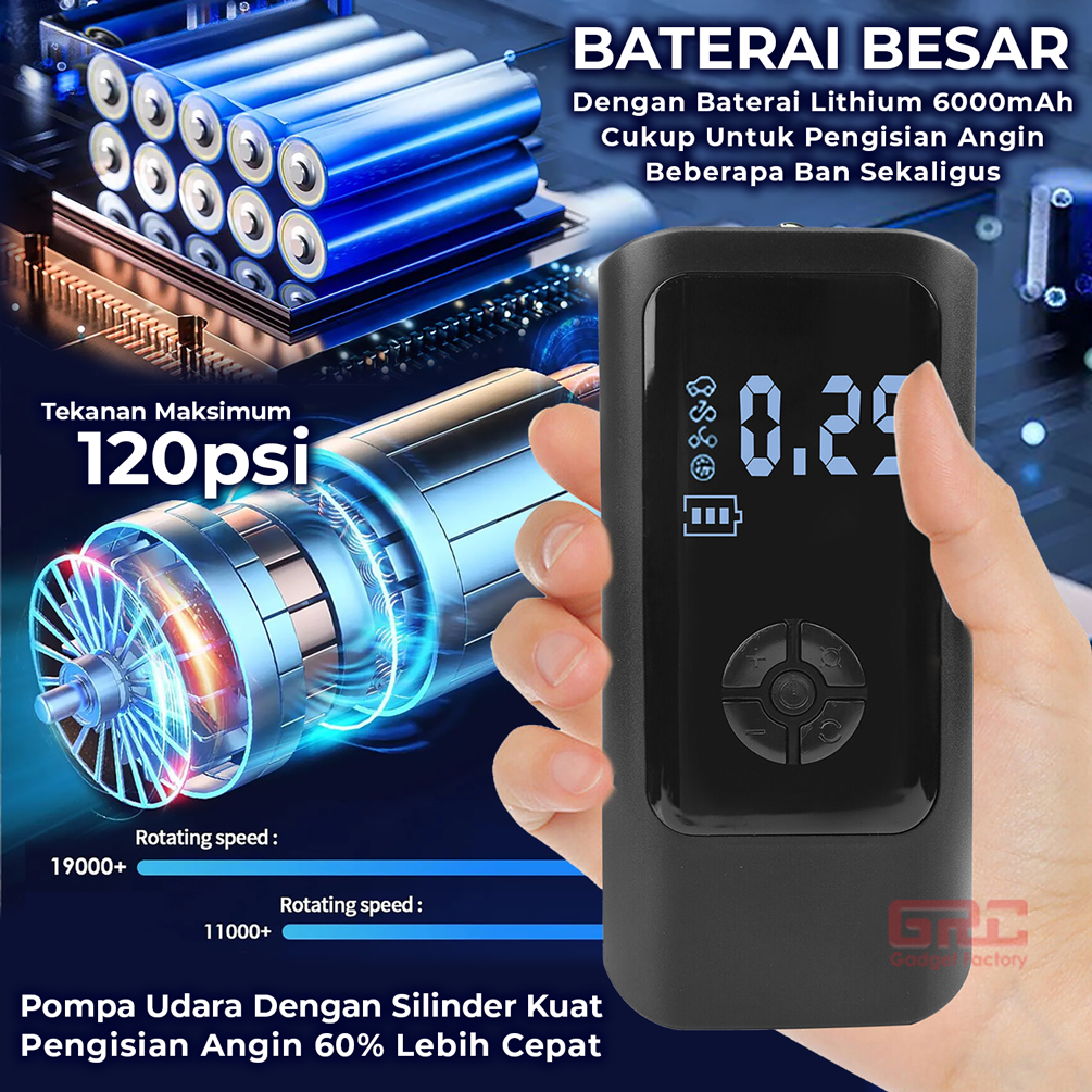 Air Pump Inflator Electric Portable Pompa Ban Mobil Motor Sepeda