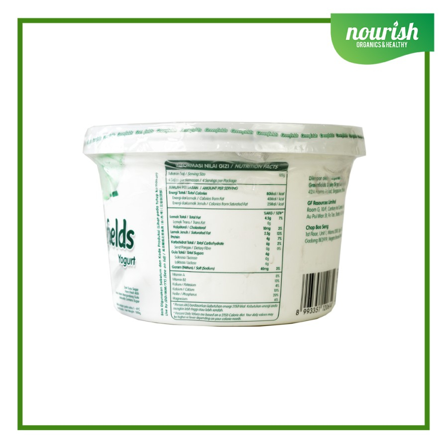 Greenfields Yogurt Greenfield Plain (NO SUGAR ) 500 Gram