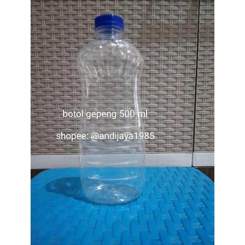 Botol plastik gepeng 500 ml PET kemasan sabun cuci piring minuman sambal madu dll murah meriah KHUSU