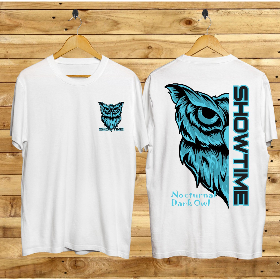 Kaos Tshirt Pria Terbaru Nocturnal Owl Putih Samurai Jepang Distro Lengan Pendek Motif Sablon Bergambar Keren