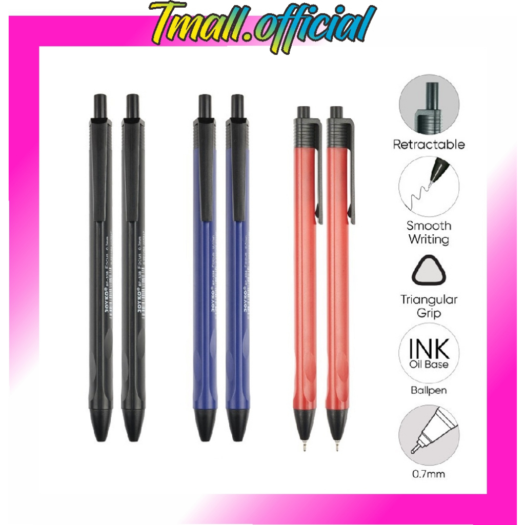 

❄ TMALL ❄ BALL PEN PULPEN PENA JOYKO BP-338 FOCUS 0.7 mm BOLPEN MURAH HITAM BLACK WARNA WARNI LUCU GROSIR TIDAK MUDAH KERING ATK KANTOR ASLI BOLPOINT S065