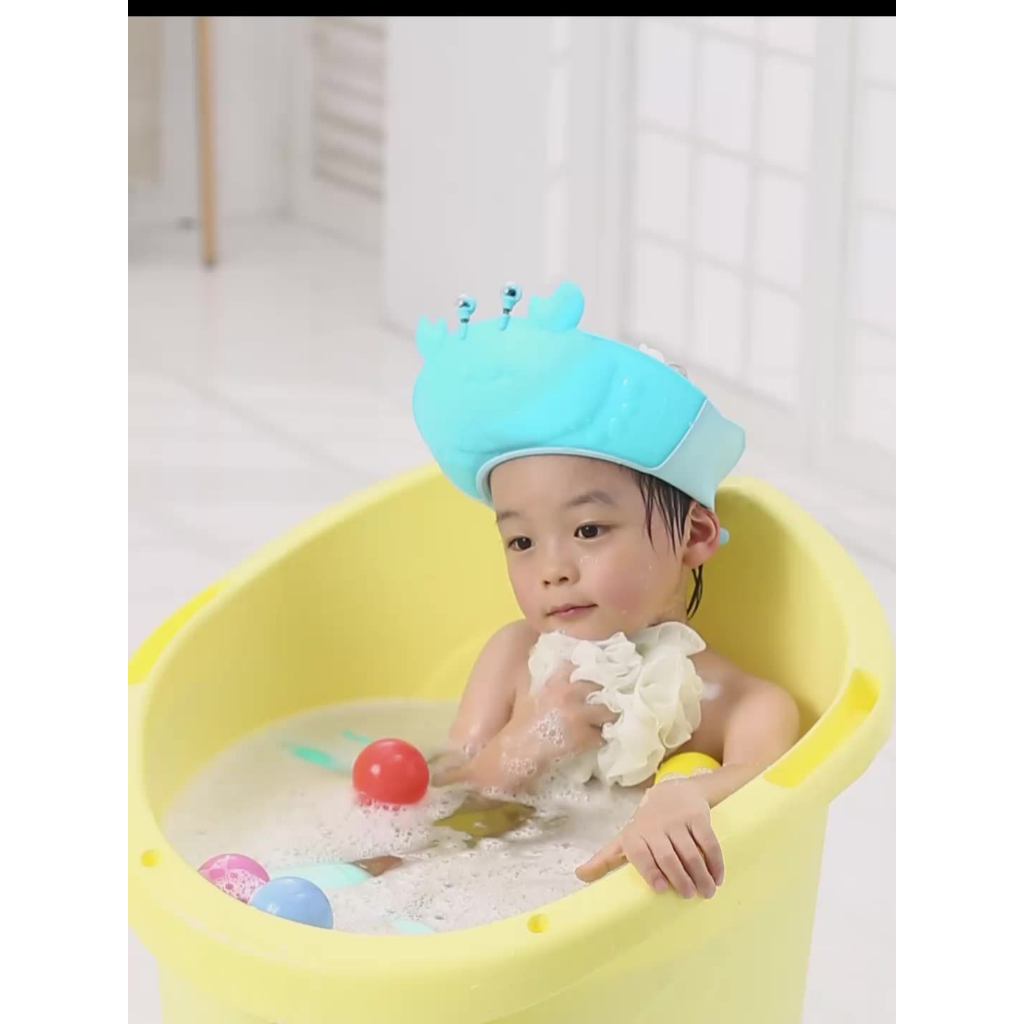 Premium Topi Keramas Anak Bayi Shower Caps Bahan TPE + PP / Topi Mandi Bayi / Topi Pelindung Mata Bayi Saat Keramas Mandi