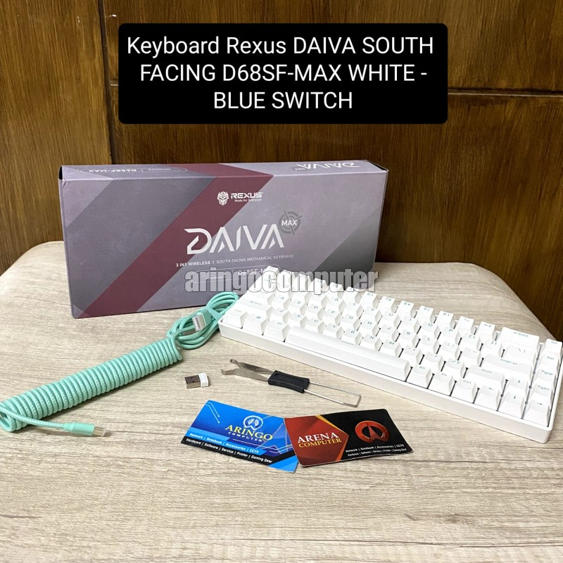 Keyboard Rexus DAIVA SOUTH FACING D68SF-MAX WHITE - BLUE SWITCH