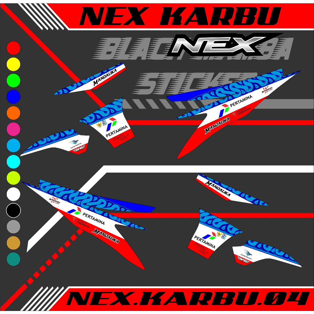 STRIPING STICKER NEX KARBU STIKER NEX KARBU STICKER LIS LIST SUZUKI NEX KARBU CODE 04