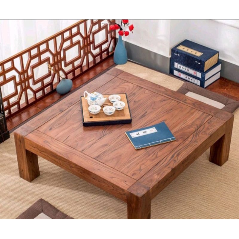 MEJA LESEHAN JATI JEPARA 100X100