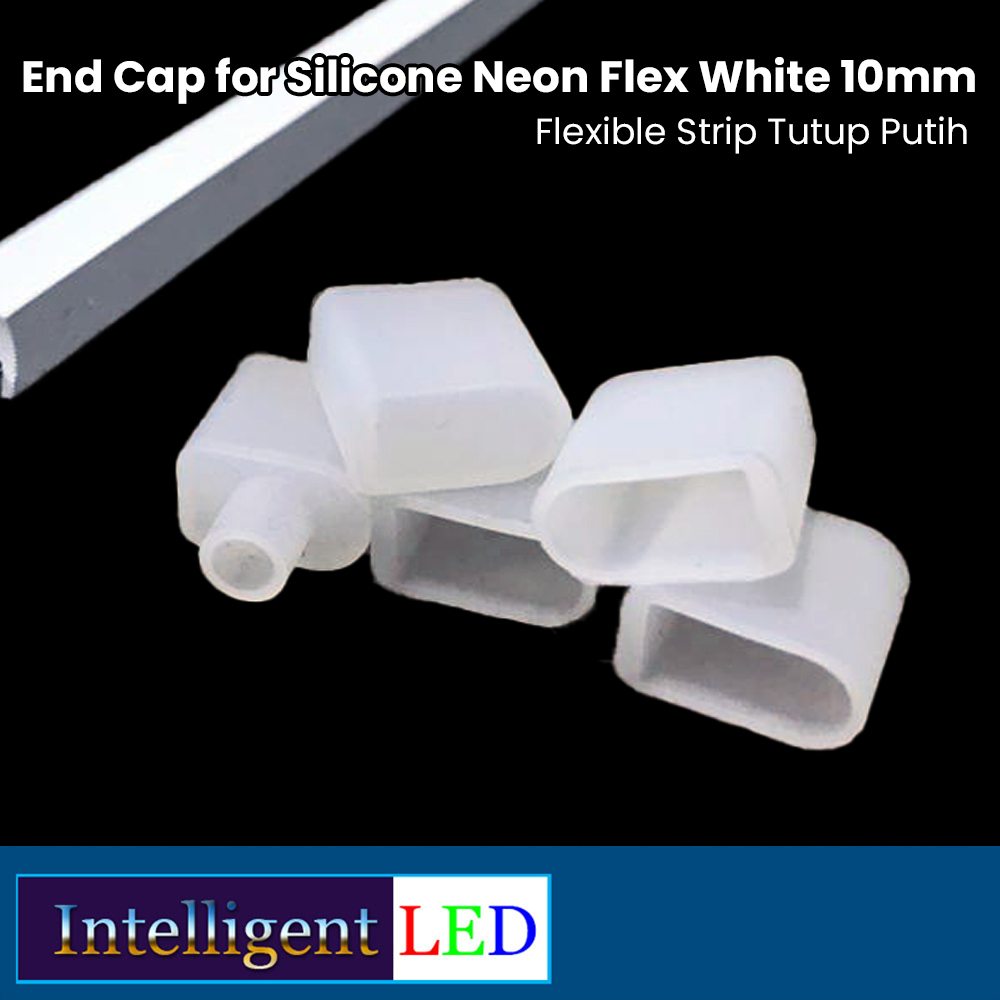 End Cap for Silicone Neon Flex White 10mm  Flexible Strip Tutup Putih