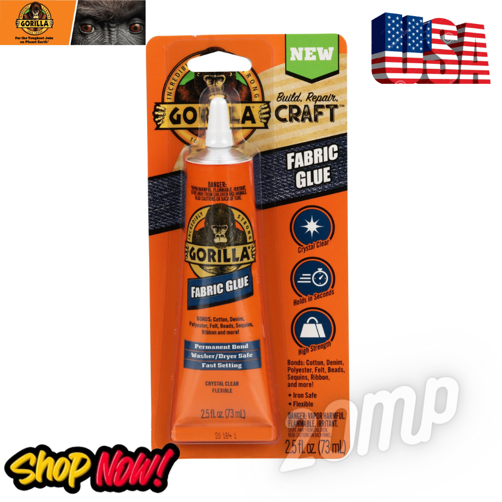 

GORILLA FABRIC and CRAFT GLUE Lem Bahan Kain 2.5 OZ 75 ML USA