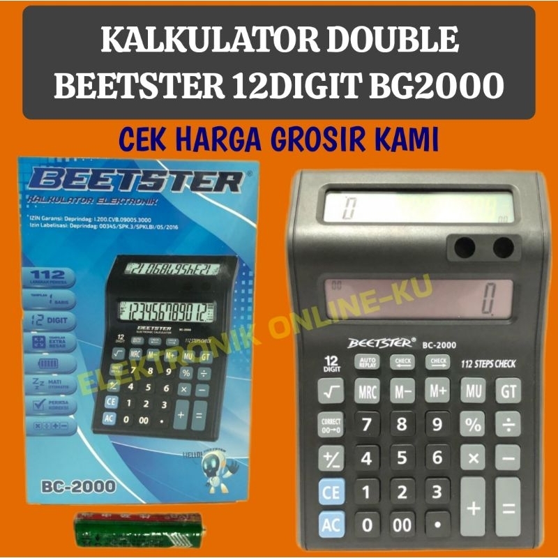 KALKULATOR DOUBLE LAYAR BEETSTER BG-2000 12DIGIT