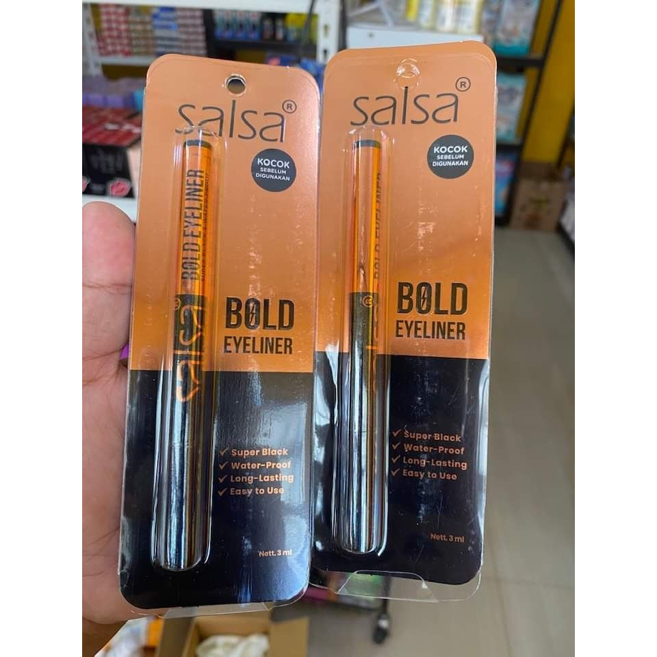 ✿ELYSABETHME✿ SALSA bold eyeliner super black waterproof pen eyeliner hitam