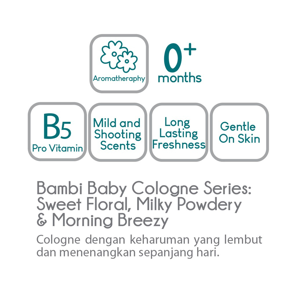 Bambi Baby Cologne 100ml Parfum / Cologne / Parfume / Pengharum Bayi Kulit Normal - Sensitif