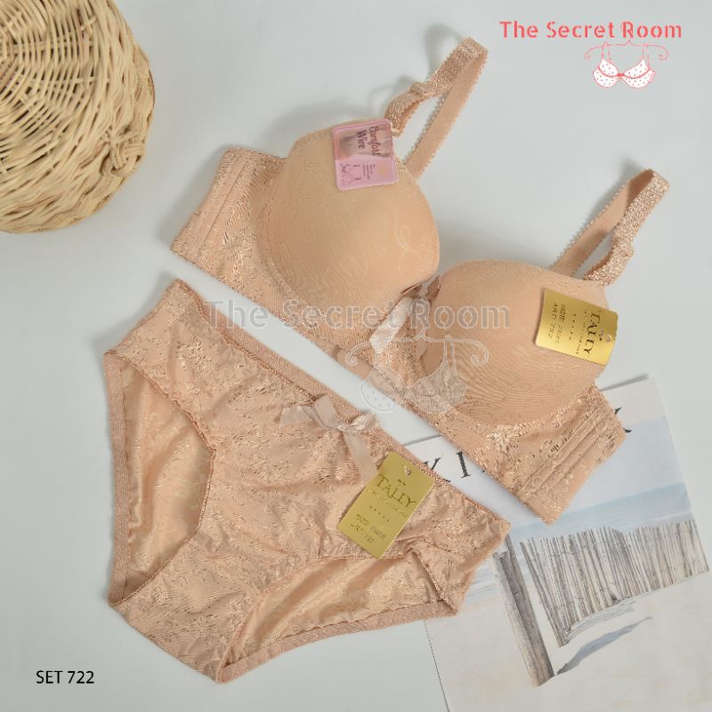 TALLY BRA BH SET CD CELANA DALAM 722 I CUP B BESAR I ADA KAWAT I BUSA SEDANG I KAIT 3 I SIZE 36 -42