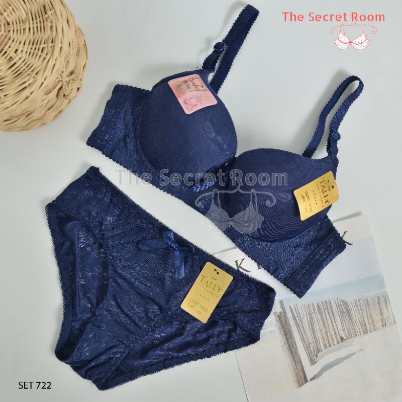 TALLY BRA BH SET CD CELANA DALAM 722 I CUP B BESAR I ADA KAWAT I BUSA SEDANG I KAIT 3 I SIZE 36 -42