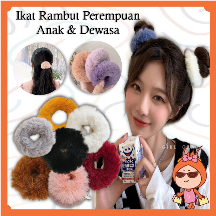 Reseller Welcome - F5839 Ikat Rambut Wanita Perempuan Anak & Dewasa / Ikat Rambut Donat Korea Elasti