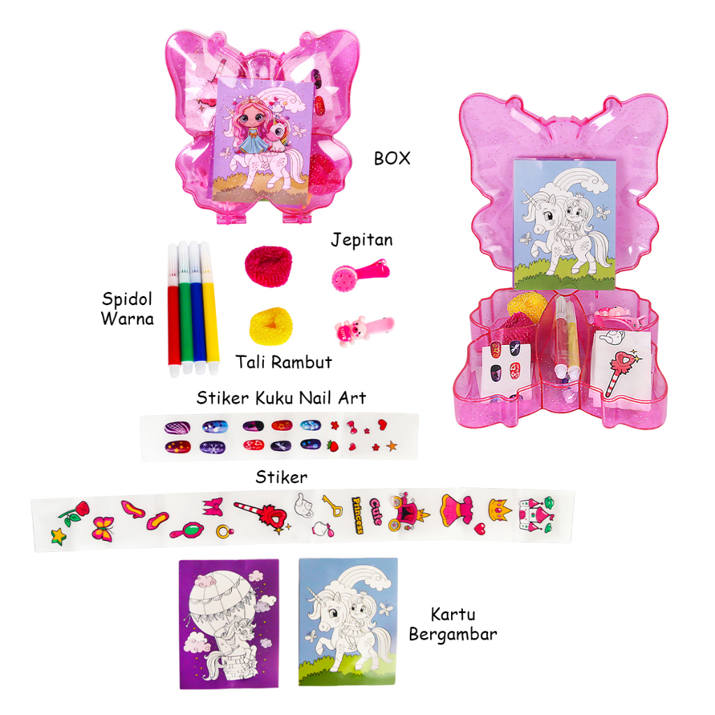 Mainan Kerajinan Anak Perempuan Manik Meronce Gelang Dan Kalung DIY BOX / Mainan Manik - Manik