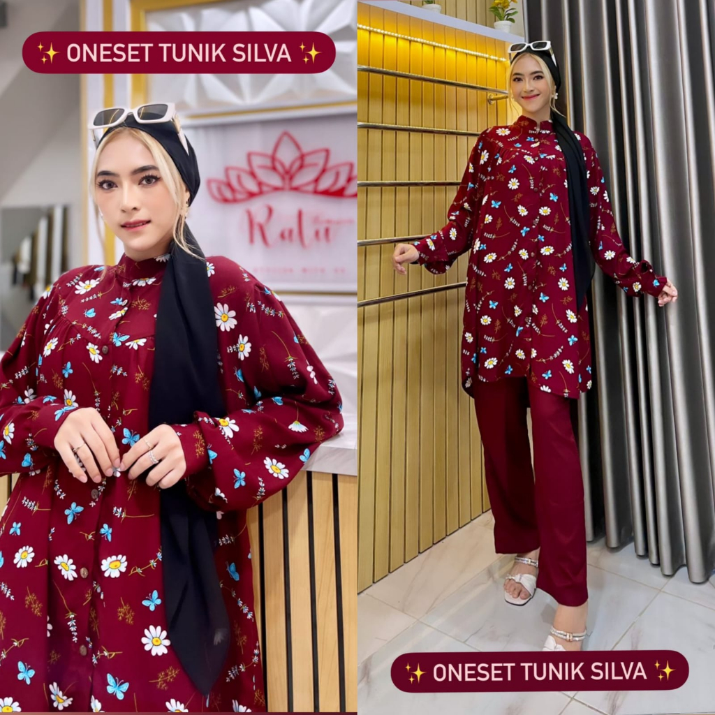 Oneset Tunik Silva  by Ratu/Oneset Lengan Panjang/oneset murah