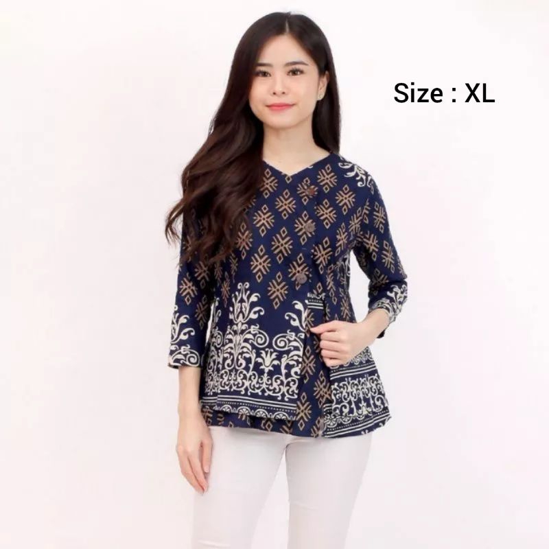 ATASAN BATIK WANITA A030-184 SIZE XL - BAHAN BATIK KATUN STRETCH