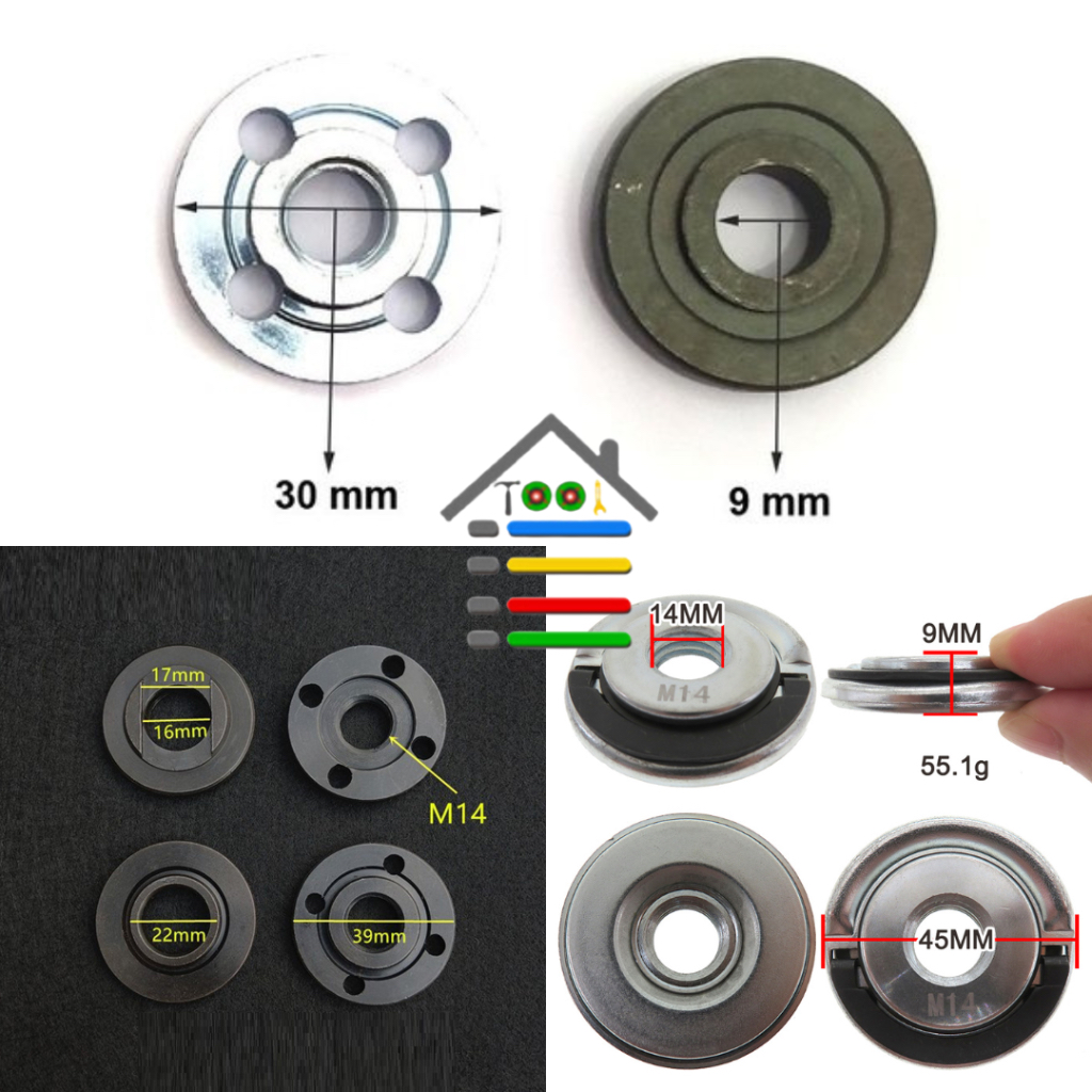 BAUT MATA GERINDA M10 &amp; M14 FLANGE SET INNER OUTER