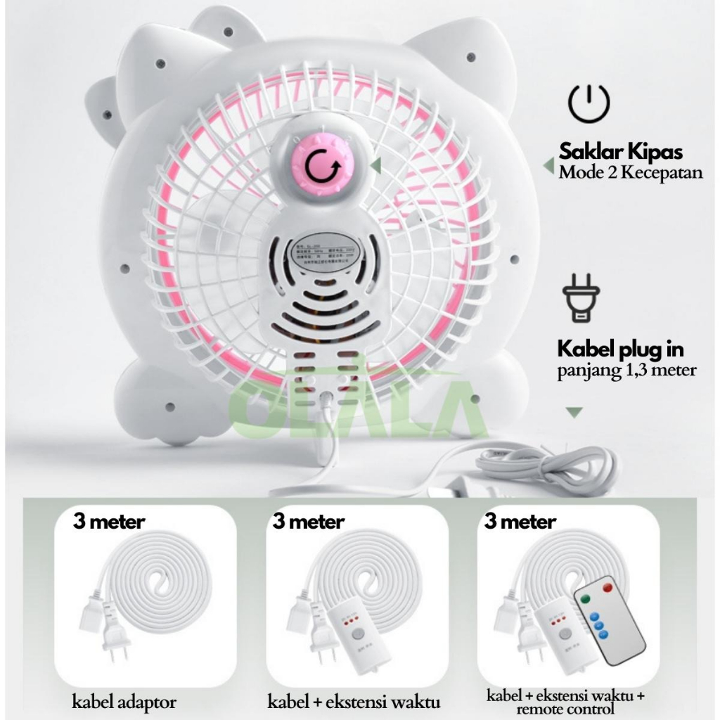 KIPAS ANGIN MINI 10 INCH KIPAS ANGIN KARAKTER / KIPAS ANGIN MEJA LISTRIK OLL-WH120D / OLL-WH170H / OLL-WH180M