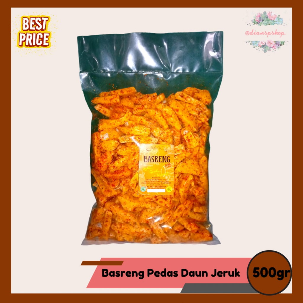 

Basreng Pedas Daun Jeruk 500gr Cemilan Gurih Pedas Daun Jeruk