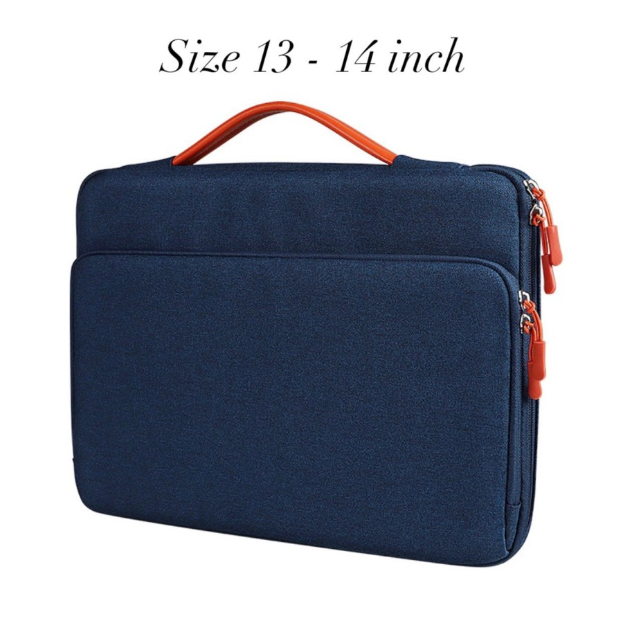 Tas Laptop Macbook Leather Handstrap Protective Case 14 - 15 inch