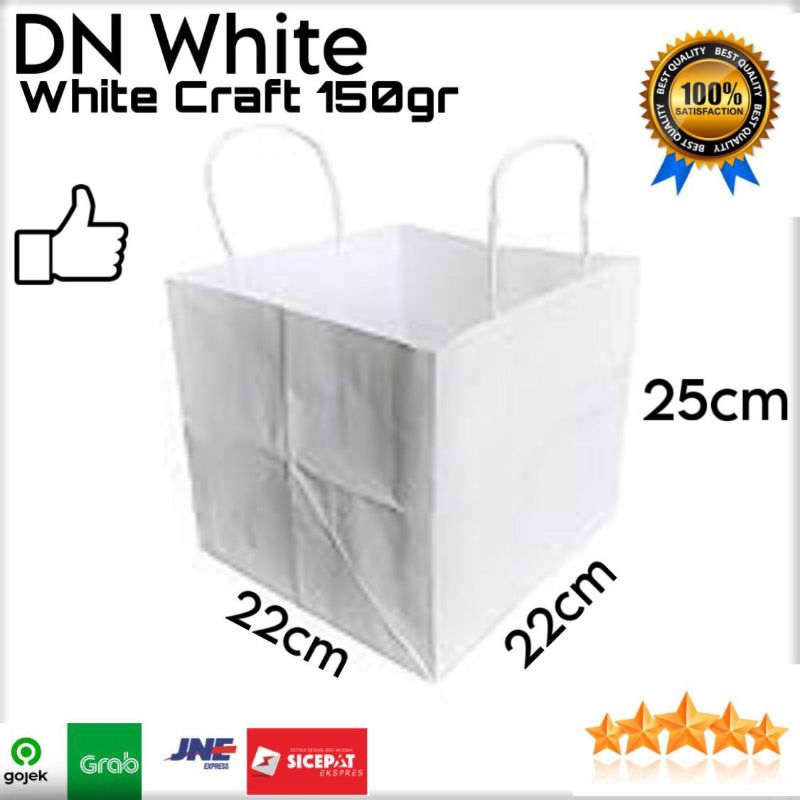 

PAPERBAG Pembelian kelipatan 20 pcs Paperbag PUTIH DUS NASI BENTO 22x22x25 GODIE BAG TAS NASI BOX