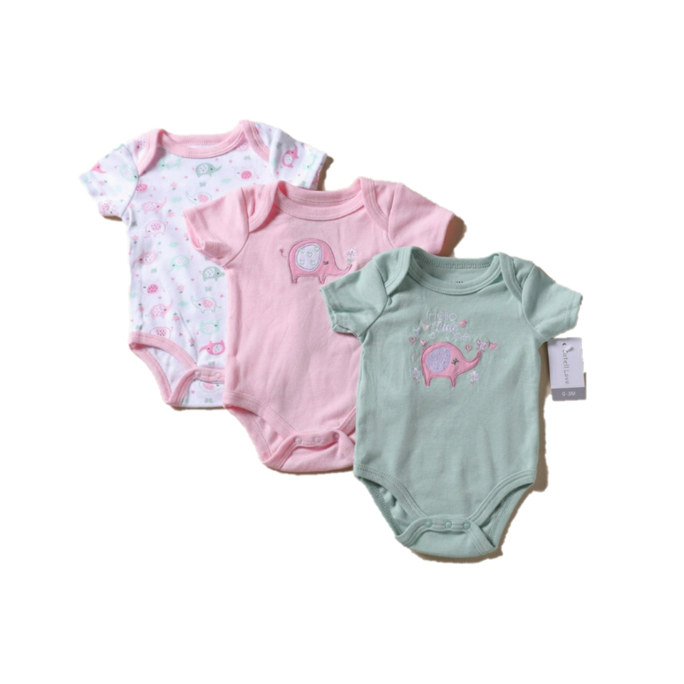 Catell Love Jumper Segitiga Girl Set Bodysuit Isi 3 Pcs Baju Bayi