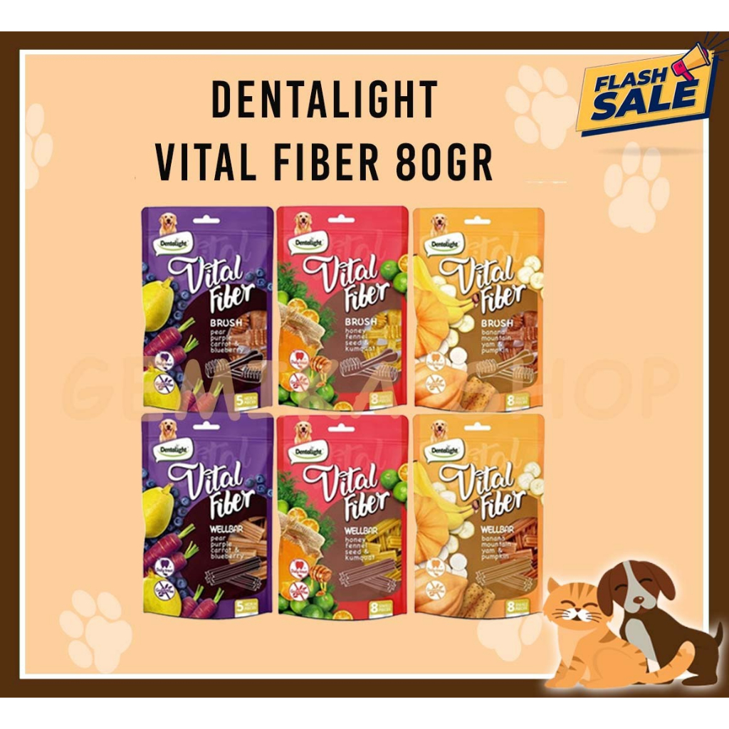 DENTALIGH VITAL VIBER SNACK ANJING 80GR