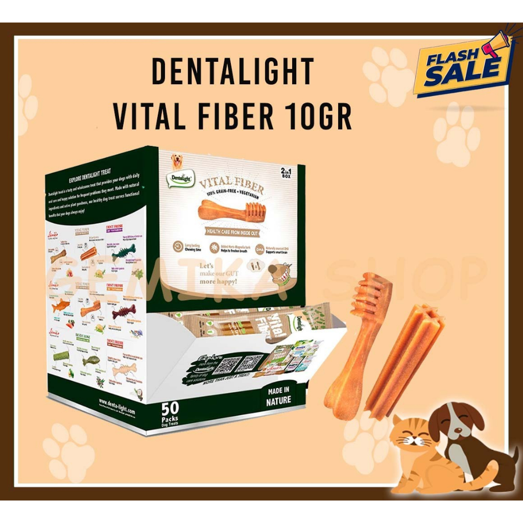 DENTALIGHT VITAL VIBER BRUSH SNACK ANJING 10GR