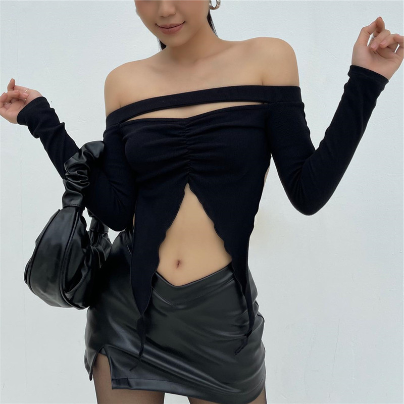 【AMY J】Korean Off Shoulder Black Top 7599 ( S/M/L)