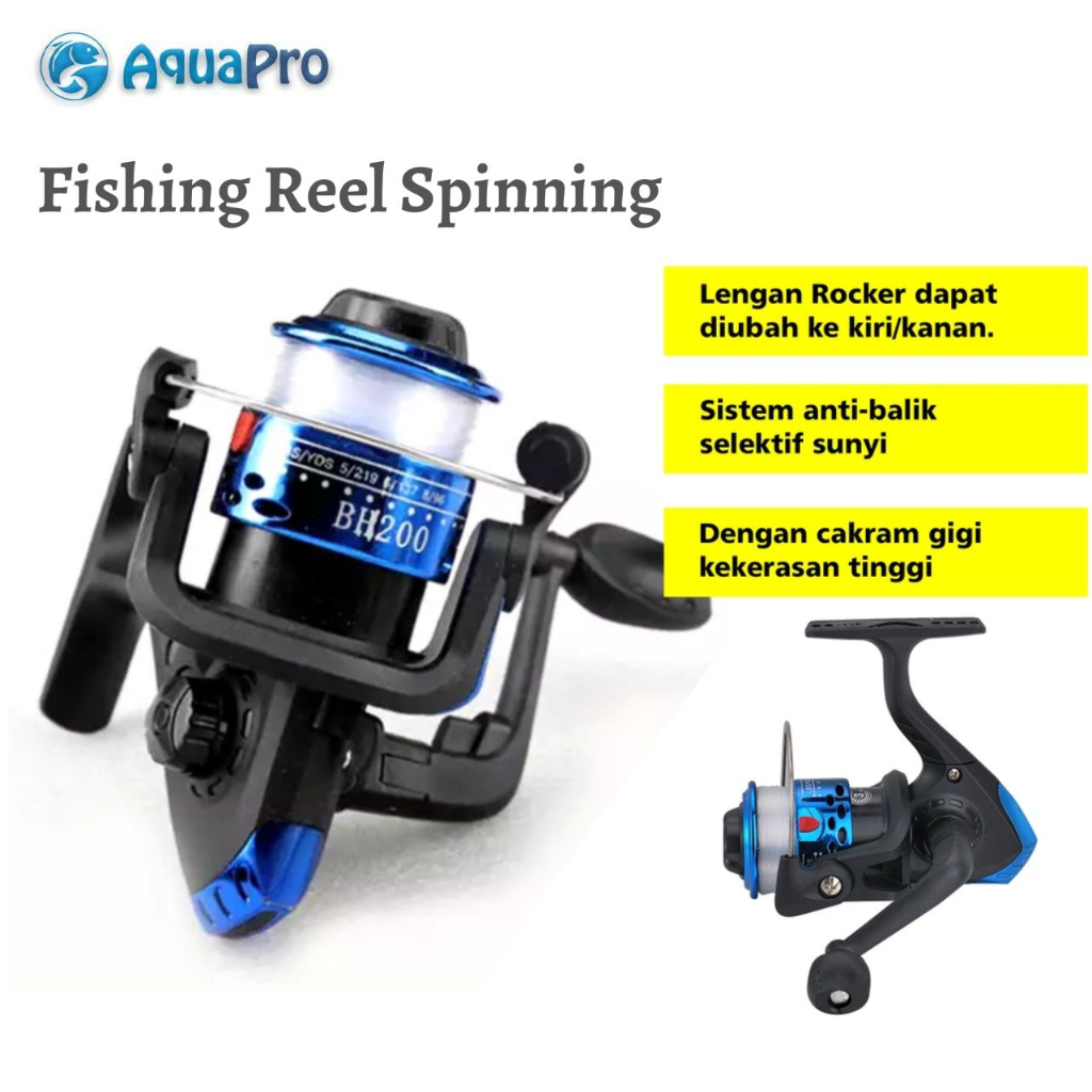 Reel Pancing Pemula Tipe SPINNING 200 Fishing Reel Free Senar Pancing Pada Spool Bahan Plastik