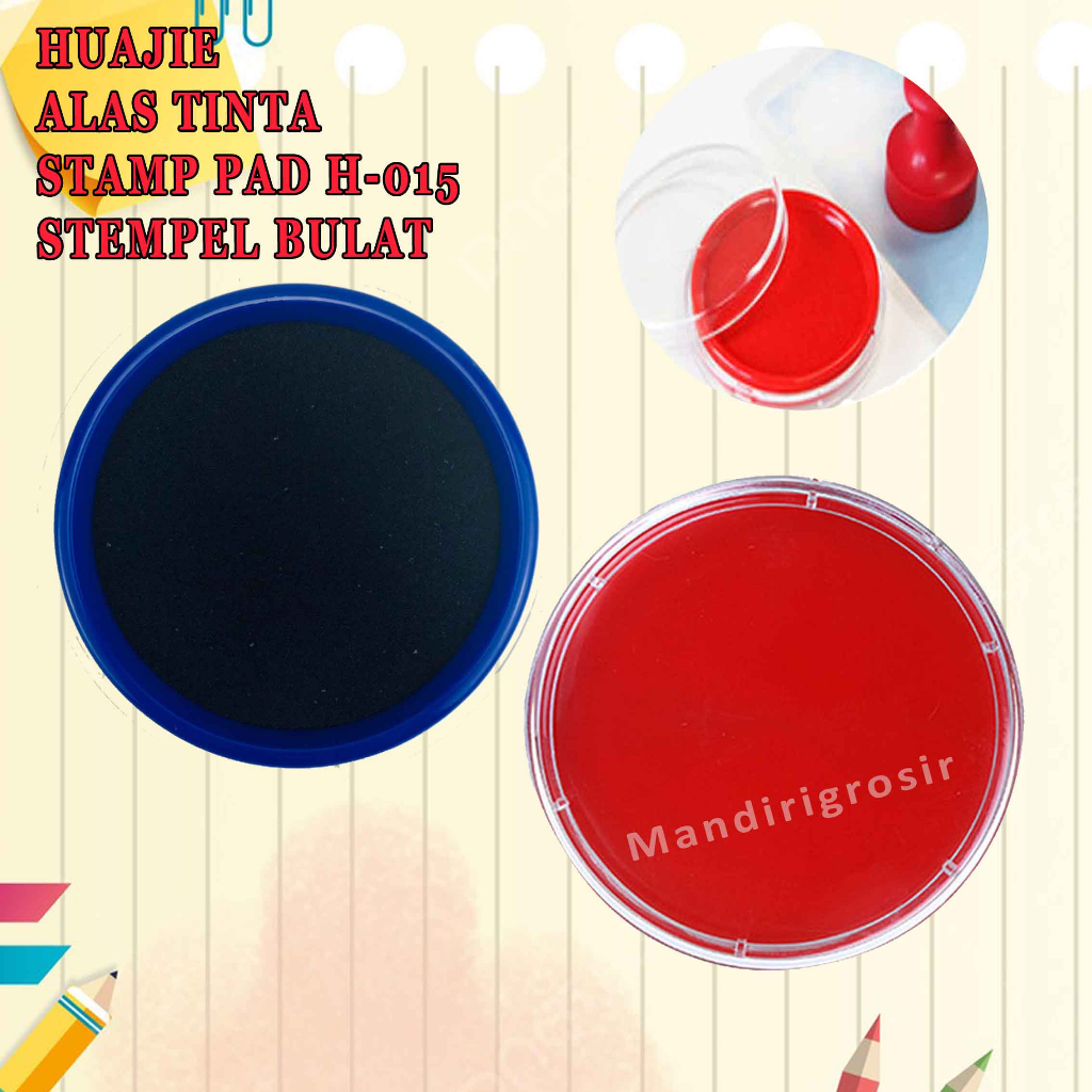 Alas Tinta * Huajie Stamp Pad * Stempel Bulat * Stamp Pas H-015