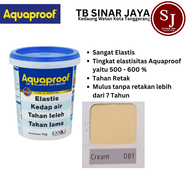 Aquaproof Cat Pelapis Anti Bocor Kemasan 1kg - 081 Cream