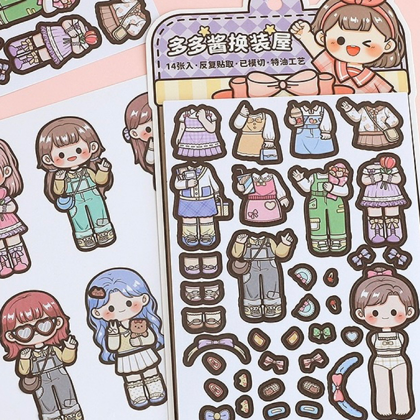 

Dodogirl Stiker Pack DIY Aesthetic Lucu Dress Up Pakaian Dengan Kertas Tema Taman TLD109