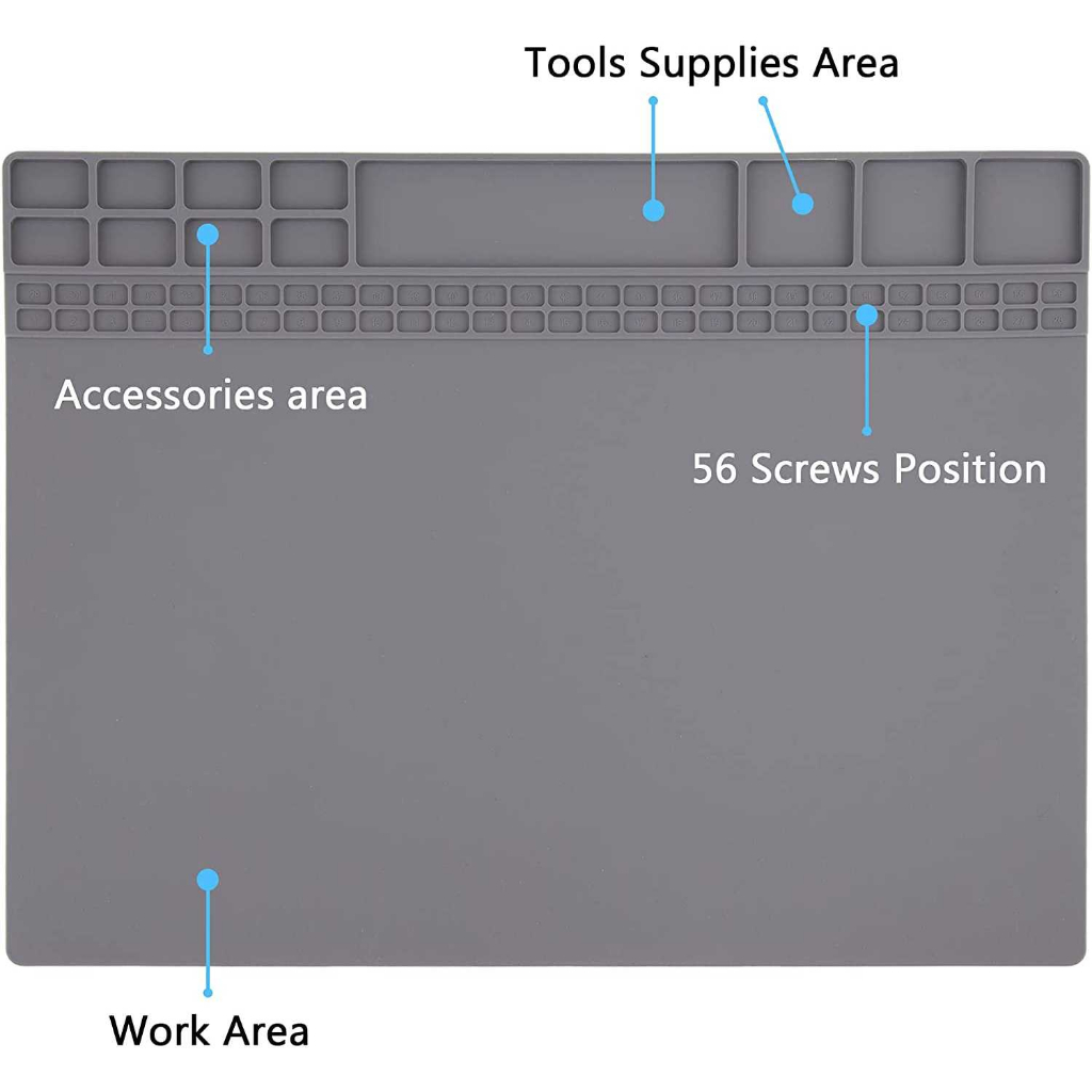 Alas Solder Silikon Magnetic Soldering Mat Heat Resistant 40cm Tempat Perkakas Reparasi Perangkat Elektronik