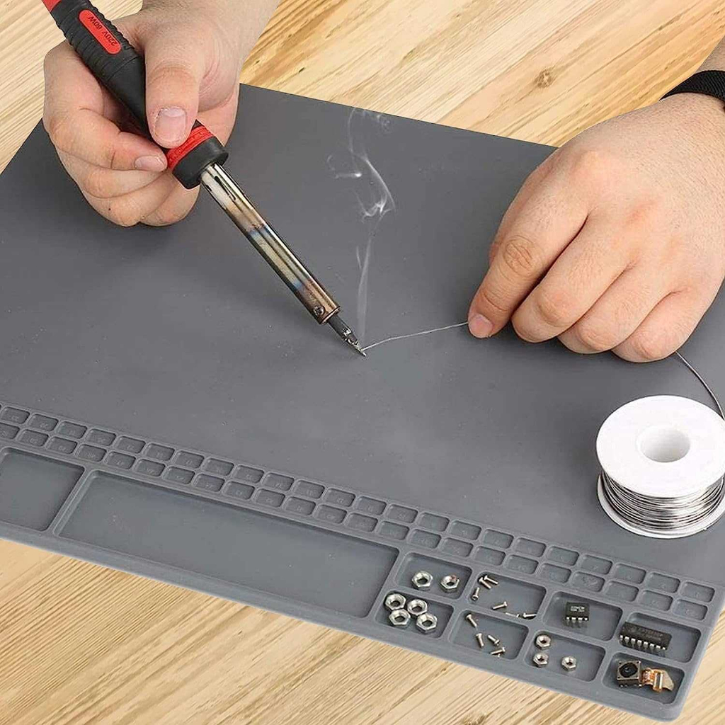 Alas Solder Silikon Magnetic Soldering Mat Heat Resistant 40cm Tempat Perkakas Reparasi Perangkat Elektronik