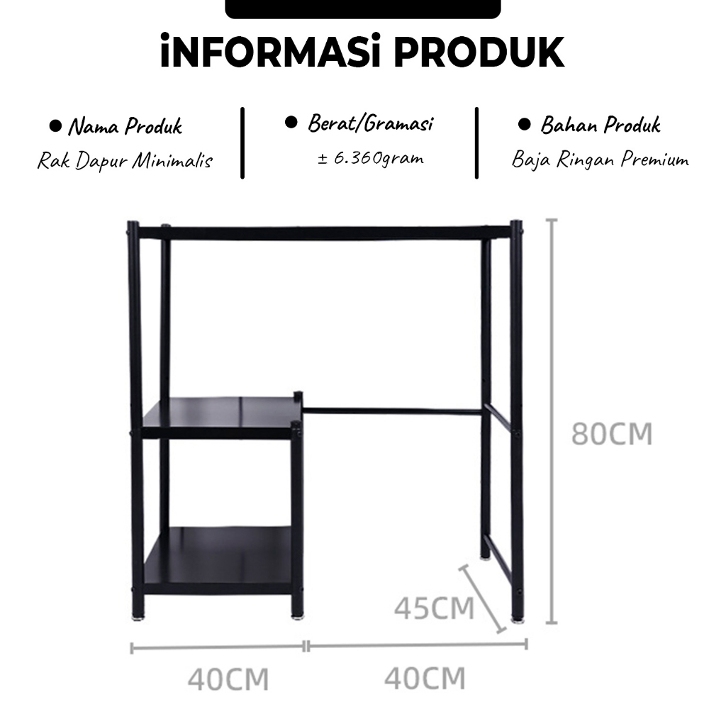 COD Partyhouse SK-C Rak Minimalis / Meja Dapur / Meja Kompor/ Meja Racik / Rak Penyimpanan Rumah Tangga / Rak Dapur Rak Panci Oven Microwave