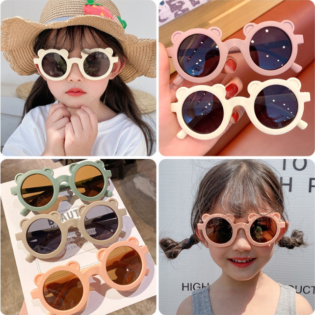 Bostonstore Bingkai Bulat Anak Kacamata Hitam Imut-imut Bayi Kacamata Hitam