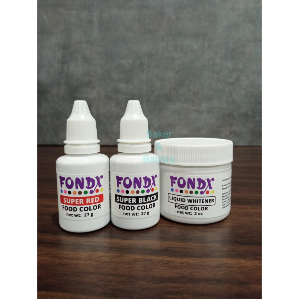 

Fondx Food Coloring Liquid Gel Super Red/Black/White/ Pewarna Makanan