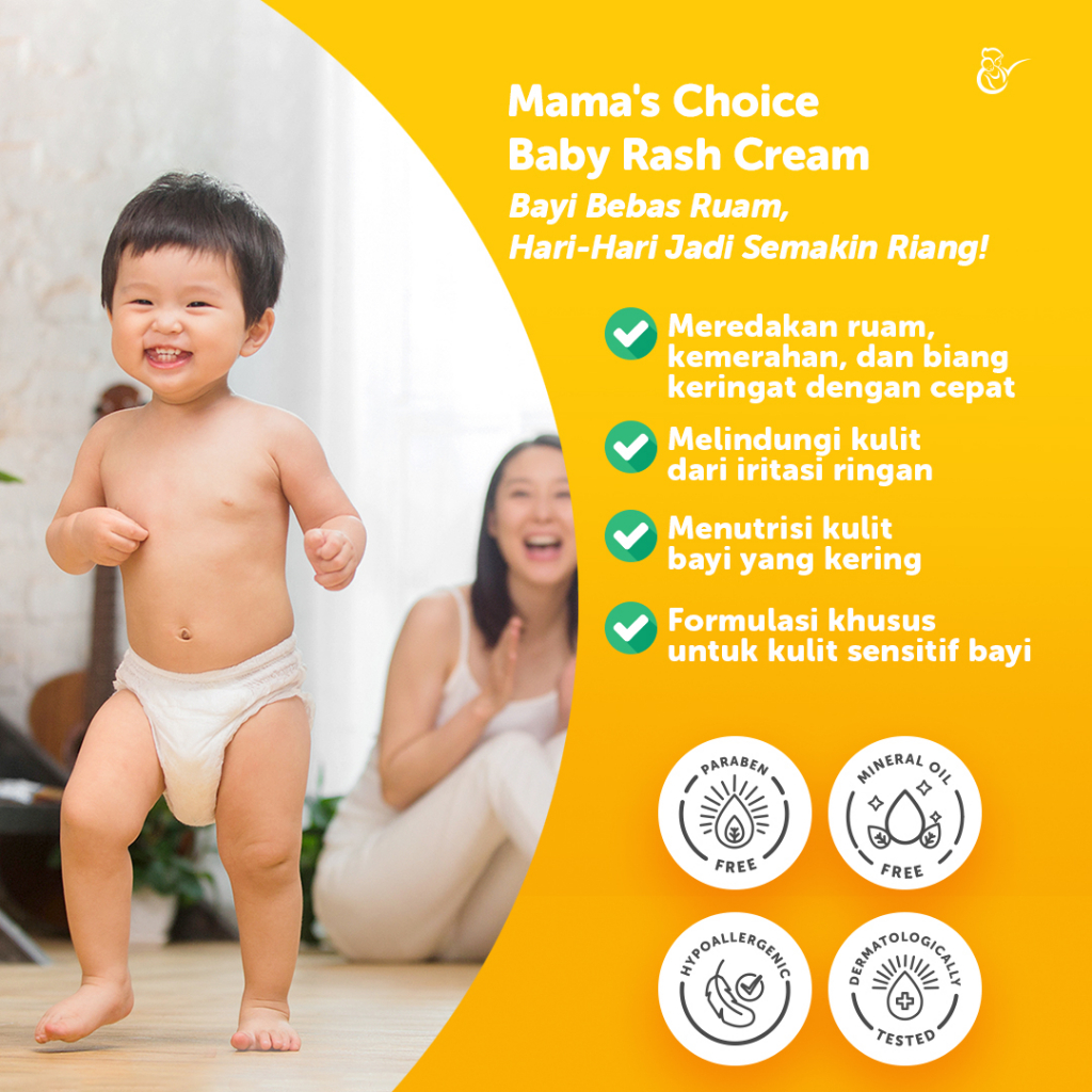 Baby Diaper Cream | Rash Cream Mama's Choice - Krim untuk meredakan biang keringat, ruam popok, ruam susu (Terdaftar BPOM)