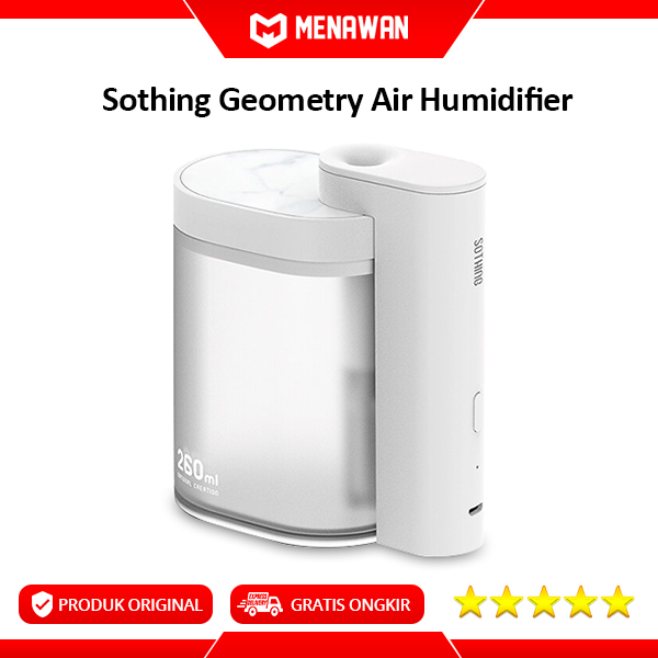Youpin Sothing Geometry Ultrasonic Nano Air Humidifier Aroma Therapy Diffuser Pelembab Udara Mini Original